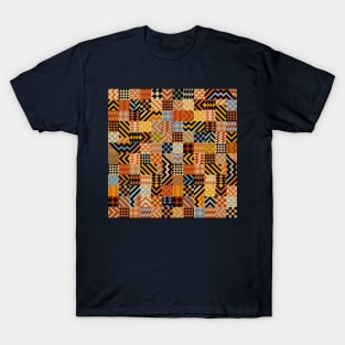 African Faux Quilt - Rust T-Shirt